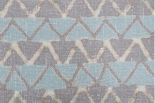PK Lifestyles Farahan Geo Printed Chenille Upholstery Fabric in Mineral