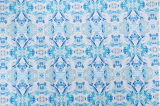 PK Lifestyles Sea Vision Printed Polyester Outdoor Fabric in Azure