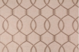 Richloom Slalom Embroidered Poly Linen Decorator Fabric in Sand
