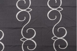 Old World Weavers Jemima Printed Linen Drapery Fabric in Slate
