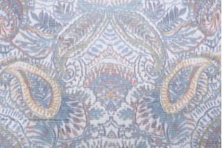 Fonthill Indra Printed Cotton Blend Drapery Fabric in Slate Blue/Multi