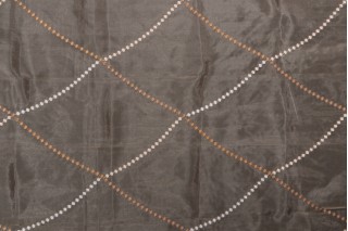 Old World Weavers Stellar Sheer Embroidered Drapery Fabric in Biscuit