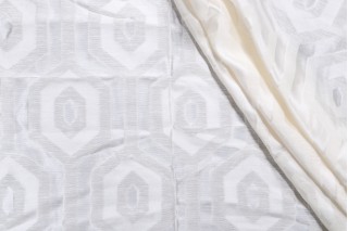 Grey Watkins Graphic Sheer Drapery Fabric in White