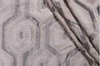 Grey Watkins Graphic Sheer Drapery Fabric in Taupe