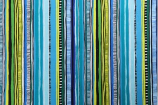Kaufmann Power Stripe Printed Cotton Drapery Fabric in Fiesta 