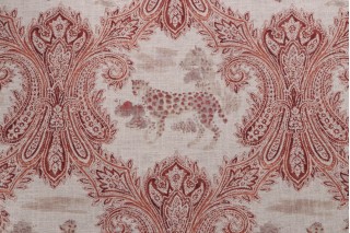 Kaufmann Madagascar Printed Linen Blend Drapery Fabric in Cinnabar 
