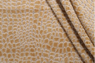 Hamilton Dundee Velvet Upholstery Fabric in Amber 