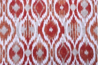 Stof France Jimena Printed Cotton Drapery Fabric in Terracotta 