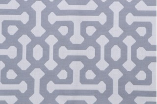 Sunbrella Fretwork Woven Solution Dyed Acrylic Outdoor Fabric in Cloud