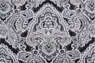 Waverly Artesanias Ikat Printed Cotton Drapery Fabric in Graphite