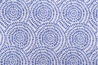 Premier Prints Cecil-Slub Canvas Printed Cotton Drapery Fabric in Commodore Blue 