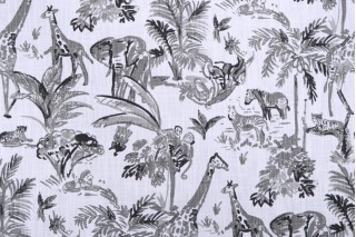 Premier Prints Meru-Slub Canvas Printed Cotton Drapery Fabric in Raven 