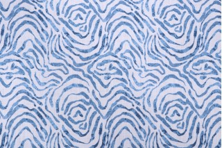 Angela Harris Zephyr-Luxe Canvas Printed Cotton Drapery Fabric in Indigo for Premier Prints 
