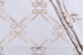 Jaclyn Smith Cabril Embroidered Drapery Fabric in Cashmere for Fabricut