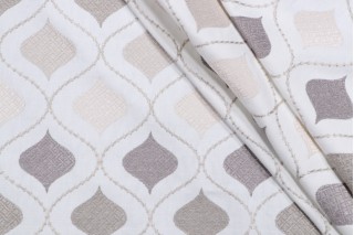Richloom Orient Embroidered Drapery Fabric in Nutria