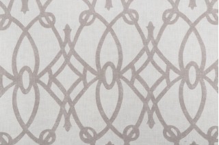 Braemore Printed Linen Drapery Fabric in Putty