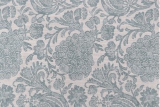 Kaufmann Bountiful Printed Drapery Fabric in Aqua 