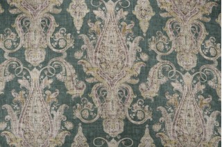 Kaufmann Far Hills Printed Linen Blend Drapery Fabric in Balsam 