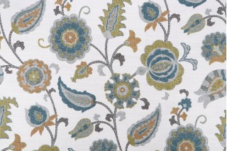 Kaufmann Samira Printed Drapery Fabric in Limoncello 