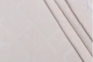 PK Lifestyles Yulin Gros Point Velvet Upholstery Fabric in Alabaster 