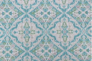 Kelly Ripa Home Seen & Heard Printed Cotton Drapery Fabric in Seaglass 