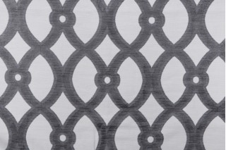 Trellis Woven Chenille Upholstery Fabric in Graphite