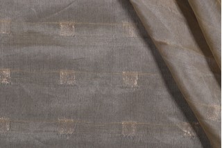 Scalamandre Carre II Sheer Drapery Fabric in Bronze