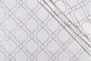 PK Lifestyles Curveball Embroidered Drapery Fabric in Smoke 