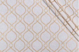 PK Lifestyles Curveball Embroidered Drapery Fabric in Gold 