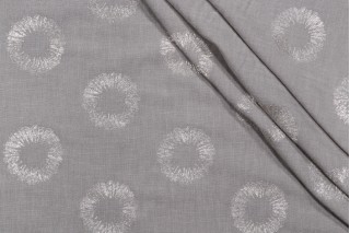 Mill Creek Solange Embroidered Drapery Fabric in Platinum