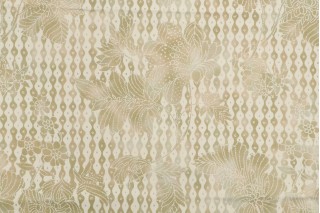 Old World Weavers Louise Printed Cotton Drapery Fabric in Cream Opal for Scalamandre
