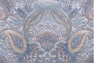 Fonthill Indre Printed Cotton Blend Drapery Fabric in Slate Blue/Multi for Scalamandre