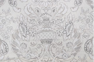 Portfolio Royale Medallion Printed Linen Drapery Fabric in Slate for Kravet CLOSEOUT