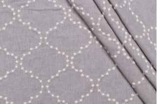 Kelly Ripa Home Pearl Drop Embroidered Drapery Fabric in Smoke