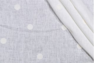 Polka Dot Embroidered Drapery Fabric in Winter