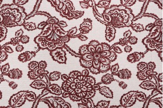 Antoinette Woven Upholstery Fabric in Crimson 