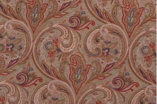 Fonthill Charar Printed Drapery Fabric in Multi/Taupe for Scalamandre
