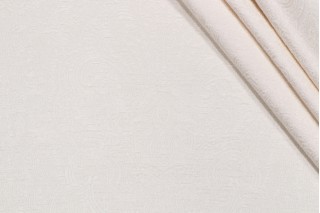Nahanni Chenille Damask Upholstery Fabric in Cream