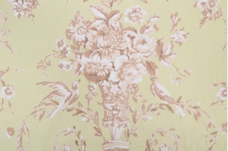 Thibaut Robin F91321 Printed Cotton Drapery Fabric in Green 