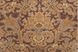 Thibaut Leopold F93304 Printed Cotton Drapery Fabric in Dark Brown 