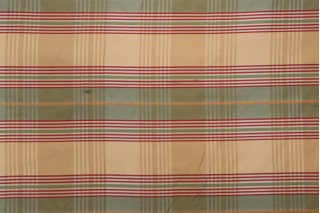 Thibaut Nicolette Plaid F93344 Woven Decorator Fabric in Gold and Red 