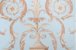 Thibaut Valencia F91326 Printed Drapery Fabric in Aqua 