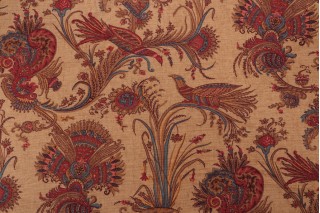 Thibaut Hunterdon F93351 Printed Cotton Drapery Fabric in Camel 