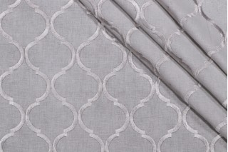 Richloom Ornella Semi-Sheer Embroidered Drapery Fabric in Silver