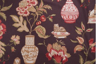 Thibaut Marrakesh F93326 Printed Drapery Fabric in Eggplant 