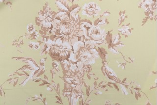 Thibaut Robin F91321 Printed Cotton Drapery Fabric in Green 