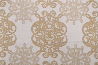 Thibaut Jakarta F98616 Printed Drapery Fabric in Taupe