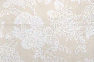 Thibaut Cut Paper F95332 Printed Cotton Drapery Fabric in Beige