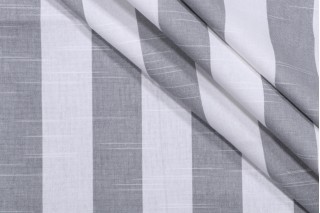 Generic Stripe Printed Drapery Fabric in Grey/White