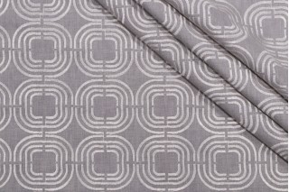 PK Lifestyles Chain Reaction Embroidered Drapery Fabric in Sterling